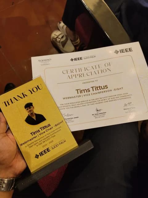 One Year as Webmaster — Certificate of Appreciation